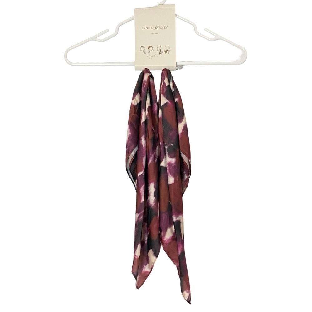 Cynthia Rowley Scarf Hair Purse Satin NWT New Cream Rust Purple